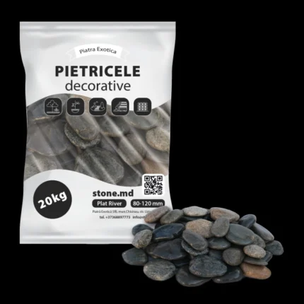 Piatra Naturala Prundis Decorativ Plat River 80 120mm 20kg