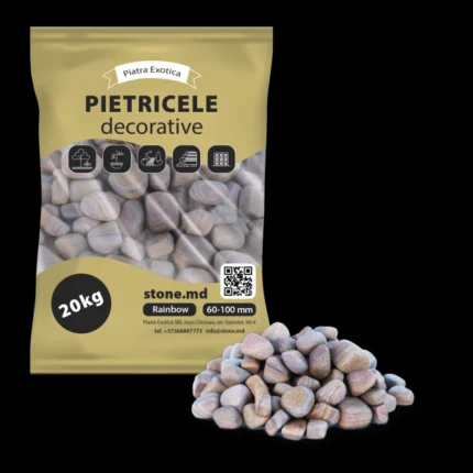 Piatra Naturala Prundis Decorativ Rainbow 40 80mm 20kg